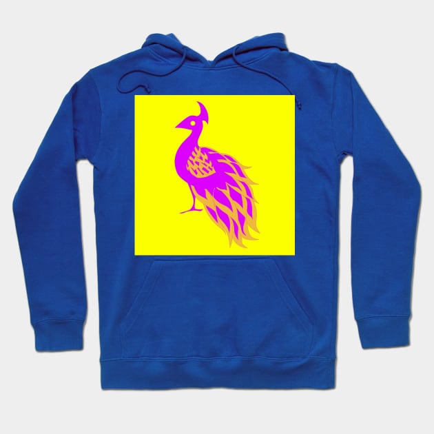 bright peacock bird in phoenix mariachi ecopop Hoodie by jorge_lebeau